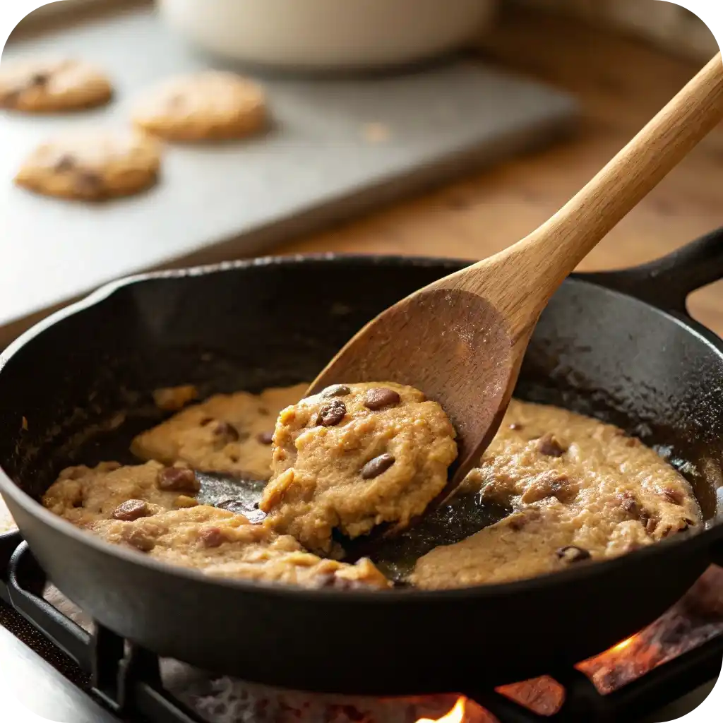 Oreo Scrambled Cookie Morsels: A Crunchy Sweet Twist Worth Trying 3 Stirring Oreo cookie mixture in skillet