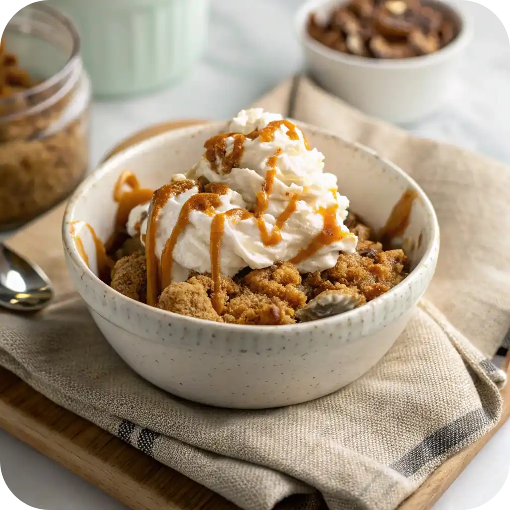 Biscoff Scrambled Cookie Morsels: A Cozy No-Bake Dessert Everyone Will Love 4 biscoff cookie scramble dessert served warm