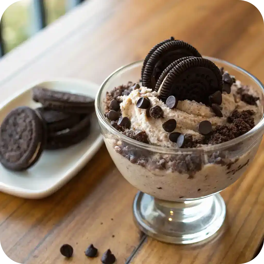 Scrambled Cookie Morsels: 5 Irresistible No-Bake Recipes You’ll Love 2 Crushed Oreo cookie dessert with chocolate chips and whipped cream