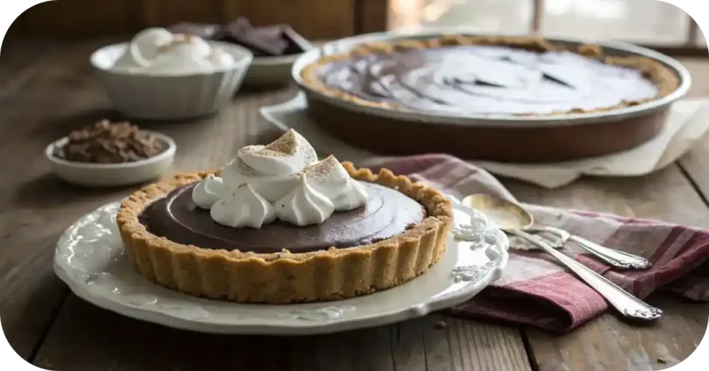 Rock Bottom Pie: A No-Bake Classic with Endless Comfort 1 Close-up of a no-bake Rock Bottom Pie topped with whipped cream