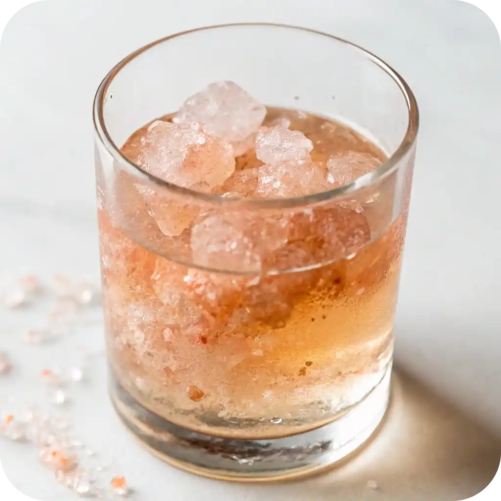 Pink Salt Recipe: A Gentle Wellness Ritual That Heals from Within 4 Glass of coconut water with pink Himalayan salt and lemon, natural electrolyte drink